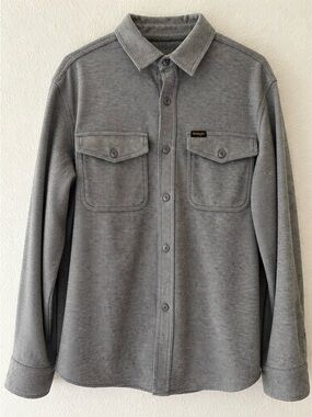 Wrangler Men’s XL Heather Gray Long Sleeve Button-Up Shirt Shacket